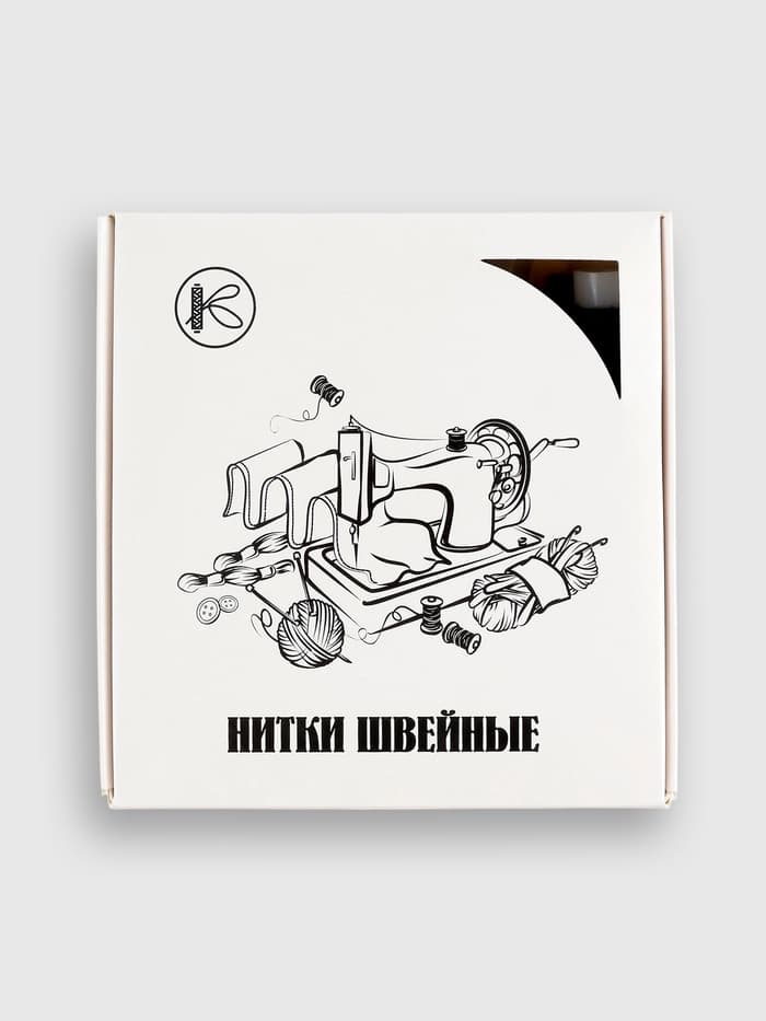 Нитки 40ЛШ, 200 м, чёрные №6818