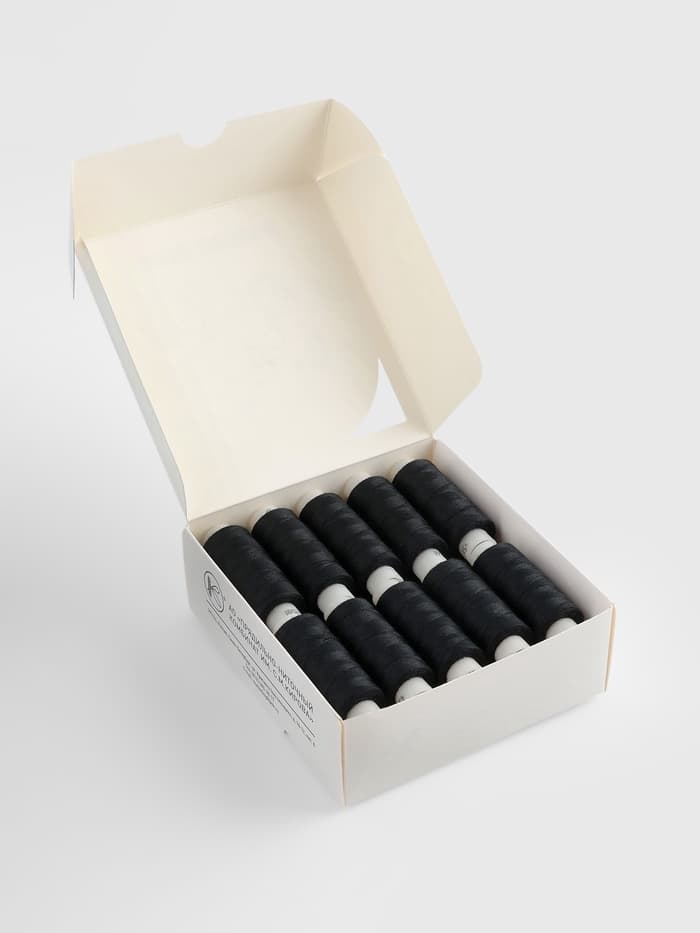 Нитки 45ЛЛ, 200 м, цвет чёрный №6818, цена за 1 штуку