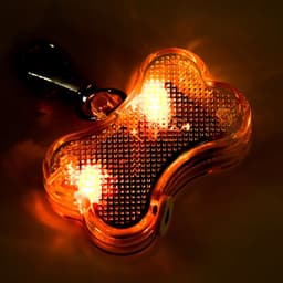 Маячок-адресник «Косточка» с наклейкой под записку, 3 режима свечения, пластик, металл, жёлтый