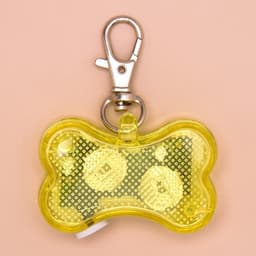 Маячок-адресник «Косточка» с наклейкой под записку, 3 режима свечения, пластик, металл, жёлтый