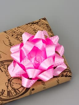 Подарочный Бант - звезда №10.2 в горох, для упаковки подарков, набор 6 шт., АССОРТИ