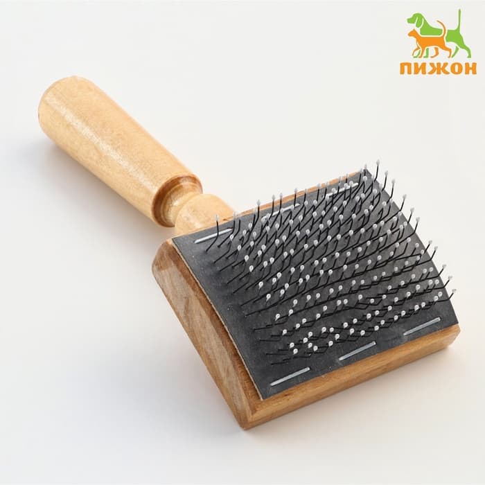 Щётка - пуходёрка, основание 60×50 мм, с каплями, дерево