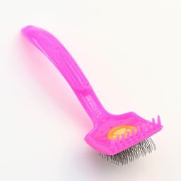 Щётка - пуходёрка малая, основание 44×44 мм, мягкая с каплями, розовая