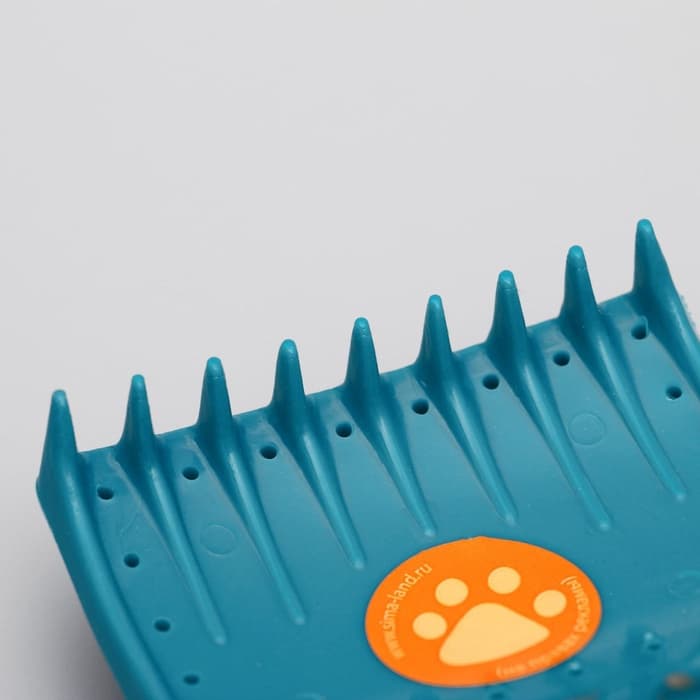 Щётка - пуходёрка большая, основание 68×48 мм, мягкая с каплями, бирюзовая