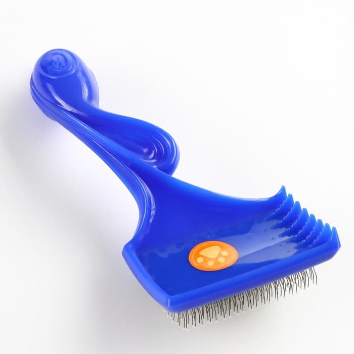 Щётка - пуходёрка большая, основание 84×58 мм, с каплями, синяя