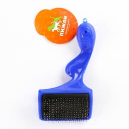 Щётка - пуходёрка большая, основание 84×58 мм, с каплями, синяя