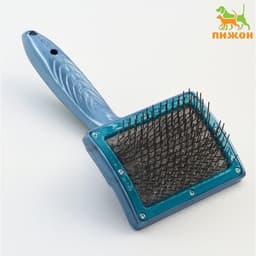 Щётка - пуходёрка для «Кавказца», основание 84×58 мм, синяя