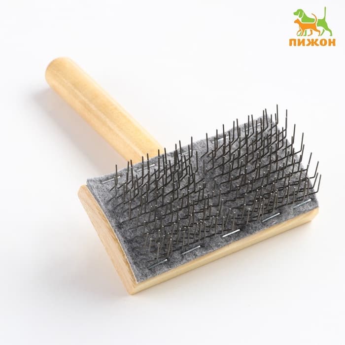 Щётка - пуходёрка, основание 110×58 мм, жёсткая, для «Кавказца», дерево