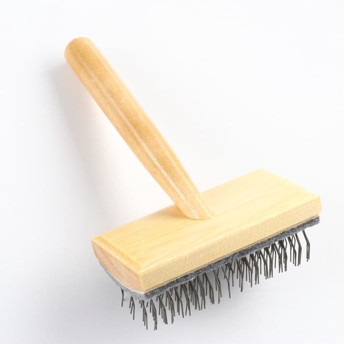 Щётка - пуходёрка, основание 110×58 мм, жёсткая, для «Кавказца», дерево