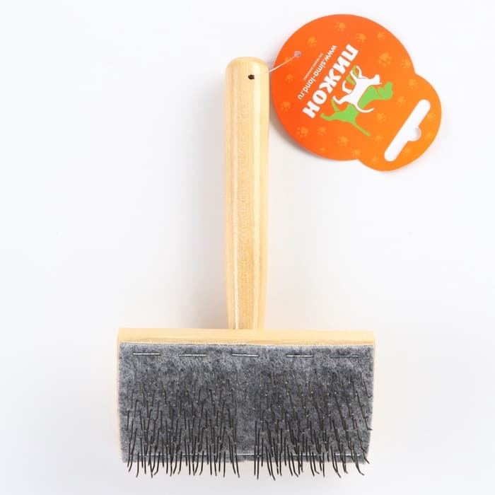 Щётка - пуходёрка, основание 110×58 мм, жёсткая, для «Кавказца», дерево