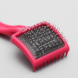 Щётка - пуходёрка средняя, основание 59×49 мм, мягкая с каплями, розовая