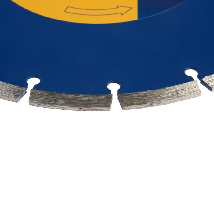 Диск алмазный отрезной ТУНДРА, сегментный, сухой рез, 230×22 мм