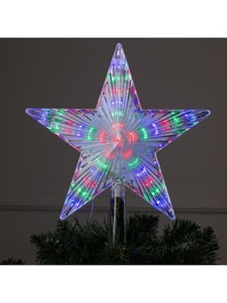 Светодиодная верхушка на ёлку «Звезда белая», 22 см, 30 LED, 220 В, свечение мульти