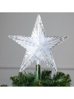 Светодиодная верхушка на ёлку «Звезда белая», 22 см, 30 LED, 220 В, свечение мульти