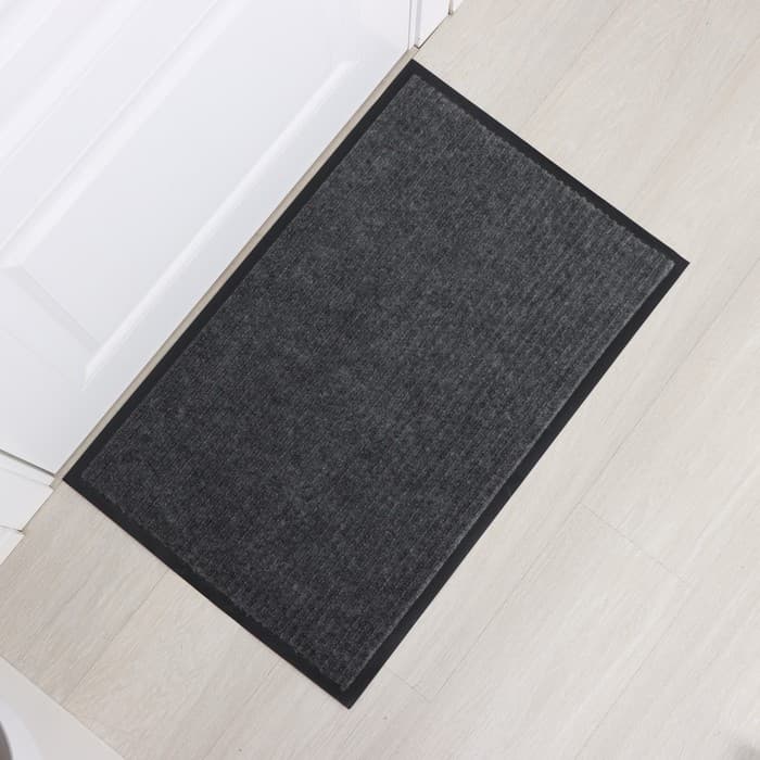 Коврик придверный влаговпитывающий, ребристый, «Стандарт», 50×80 см, серый