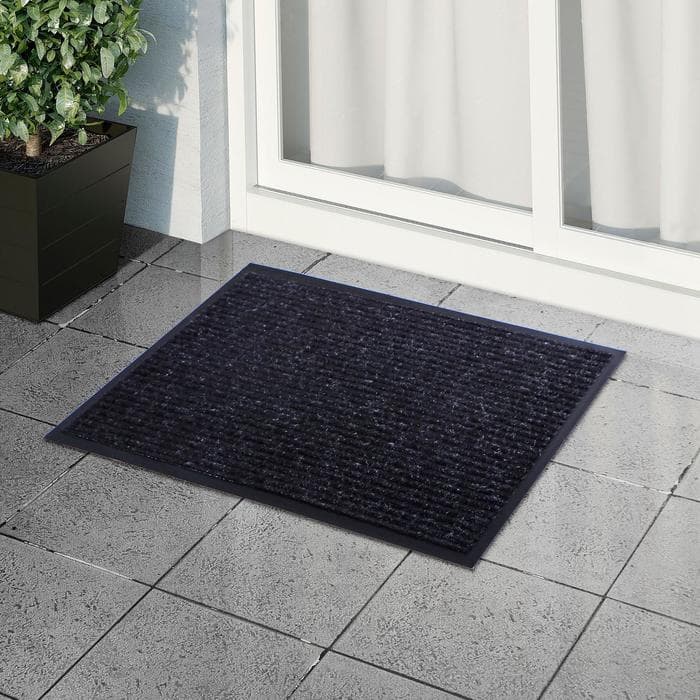 Коврик придверный влаговпитывающий, ребристый, «Стандарт», 50×80 см, чёрный