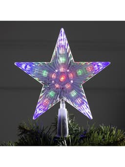 Светодиодная верхушка на ёлку «Звезда белая», 18 см, 20 LED, 220 В, свечение мульти