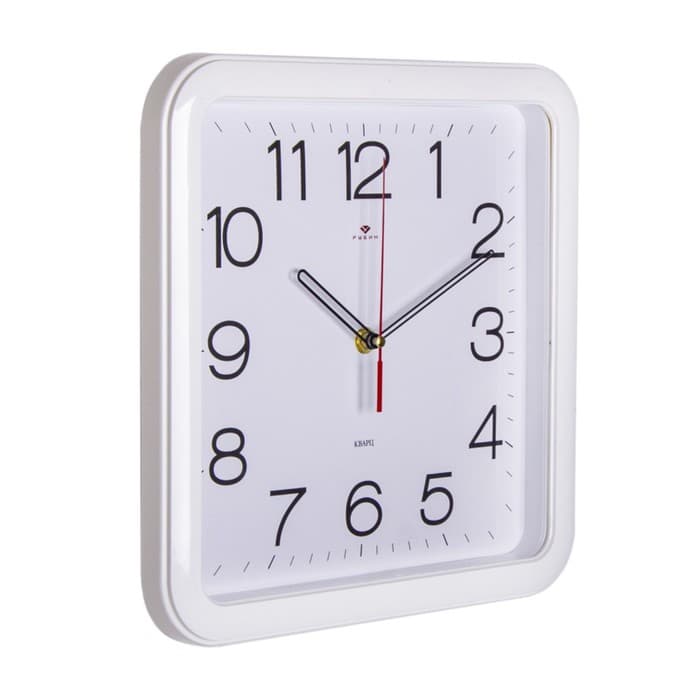 Часы настенные интерьерные, бесшумные, плавный ход, 29×29 см, белые, от батарейки 1×АА