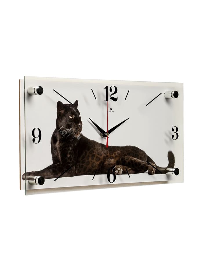 Часы настенные, интерьерные «Пантера», бесшумные, 20×40 см, белые