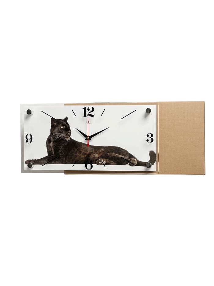 Часы настенные, интерьерные «Пантера», бесшумные, 20×40 см, белые