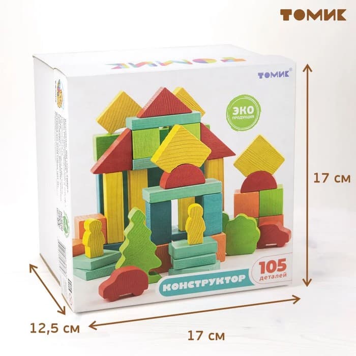 Конструктор деревянный «Краски дня: утро», 105 деталей