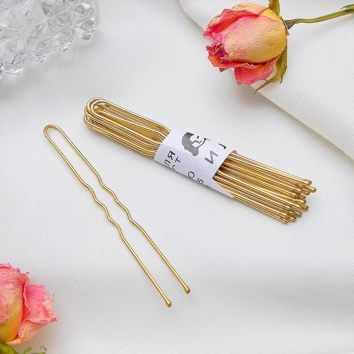 Шпильки для волос «Классика», набор 10 шт., 6 см, золото