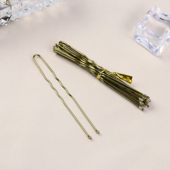 Шпильки для волос «Классика», набор 10 шт., 6 см, золото