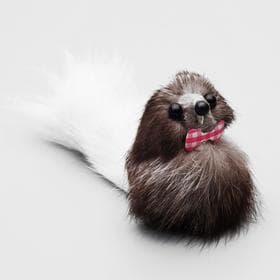 Мышь малая, корпус 5 см, натуральный мех, цвет МИКС