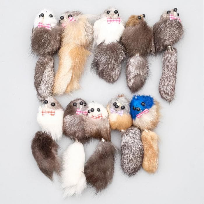 Мышь малая, корпус 5 см, натуральный мех, цвет МИКС