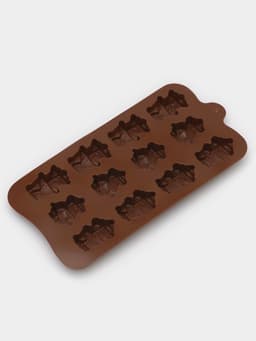 Форма для шоколада Доляна «Роботы», силикон, 21×11×1.5 см, 12 ячеек, коричневая
