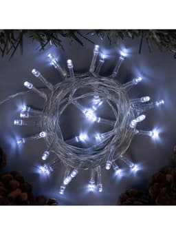 Гирлянда «Нить» 4 м, IP20, прозрачная нить, 40 LED, 2 режима, батарейки AAх3 (нет в комплекте), свечение белое