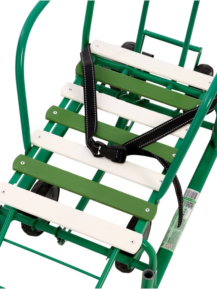 Санки детские с колёсами «Тимка 5 универсал», с ручкой, цвет зелёный