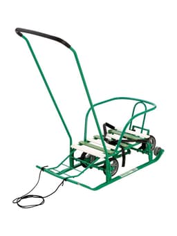 Санки детские с колёсами «Тимка 5 универсал», с ручкой, цвет зелёный