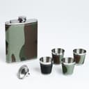 Подарочный набор 6 в 1 «Камуфляж»: фляжка 240 мл, 4 стопки, воронка, нержавеющая сталь, текстиль, зелёный