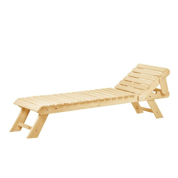Шезлонг для бани и дачи, 195×55×44.5 см, деревянный, с регулируемой спинкой, «Добропаровъ»