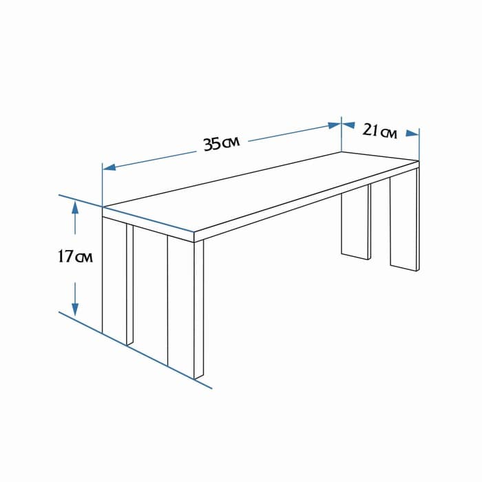 Лавка деревянная, 36×23×17 см, липа,«Добропаровъ»