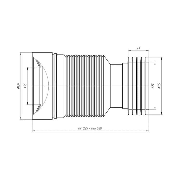 Гофра для унитаза «АНИ Пласт» K828, гибкий
