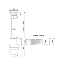Сифон для раковины «АНИ Пласт» C1015, 1 1/4" × 40 мм с гибкой трубой 40×40/50 мм