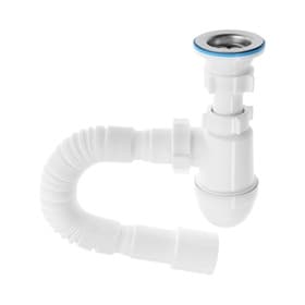 Сифон для мойки «АНИ Пласт» C0115, 1 1/2" × 40 мм, нерж решетка d=70 мм, с гофрой 40×40/50 мм