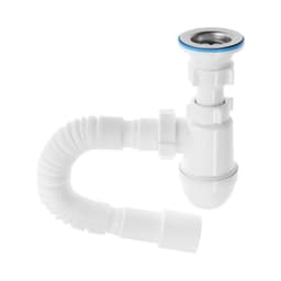 Сифон для мойки «АНИ Пласт» C0115, 1 1/2" × 40 мм, нерж решетка d=70 мм, с гофрой 40×40/50 мм