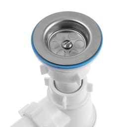 Сифон для мойки «АНИ Пласт» C0115, 1 1/2" × 40 мм, нерж решетка d=70 мм, с гофрой 40×40/50 мм