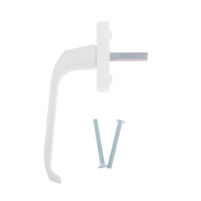 Ручка оконная, металлическая, белая