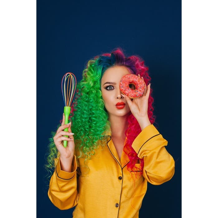 Венчик для взбивания Доляна «Профи», 25 см, голубой