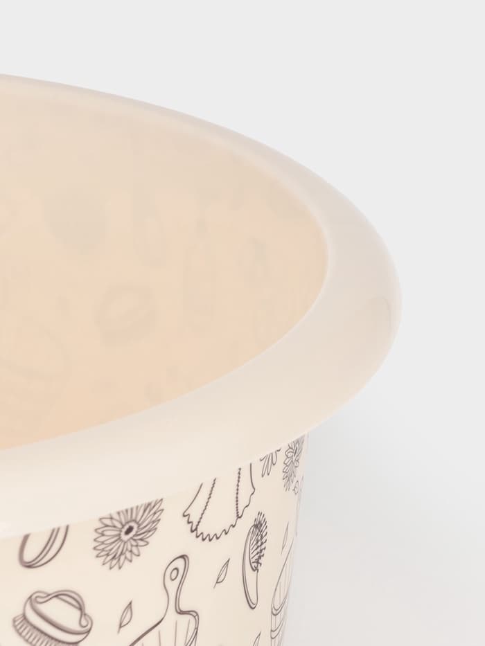 Таз хозяйственный «Русская банька», круглый, пластик, 10 л, бежевый