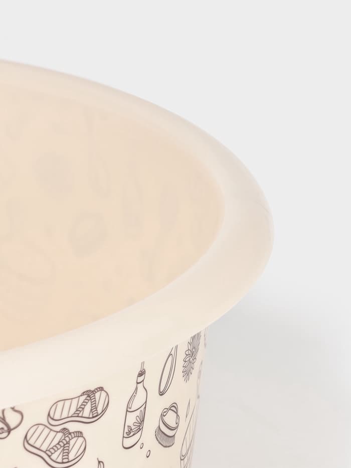 Таз хозяйственный «Русская банька», круглый, пластик, 15 л, бежевый