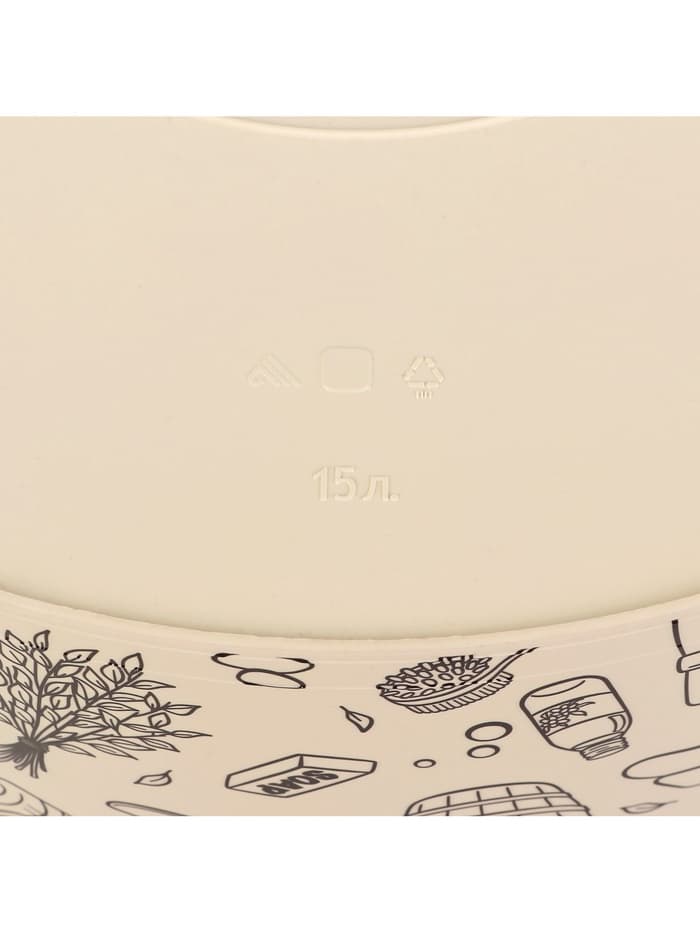 Таз хозяйственный «Русская банька», круглый, пластик, 15 л, бежевый