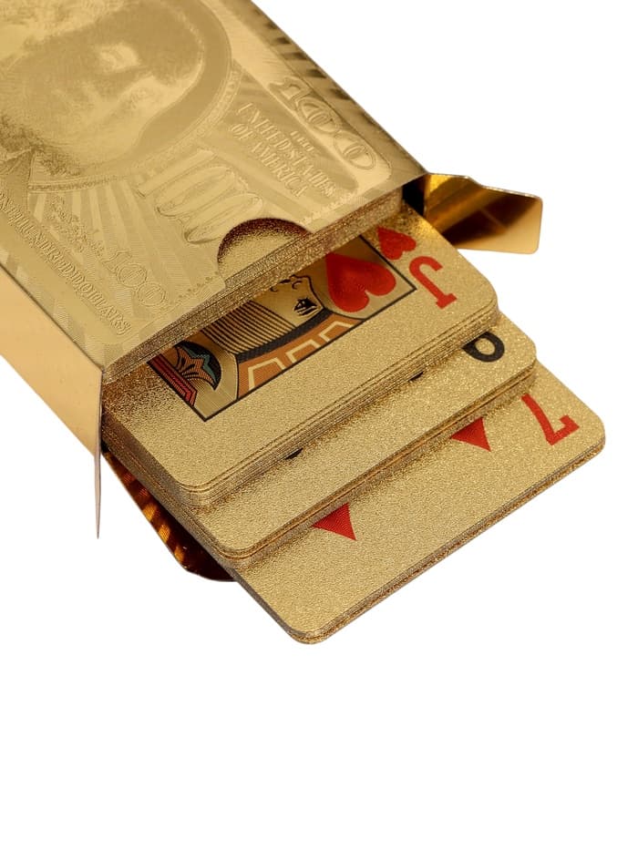 Карты игральные пластиковые «100 долларов», 54 шт., 30 мкм, 8.5×4.5 см, в шкатулке