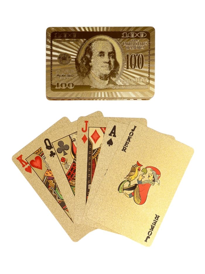 Карты игральные пластиковые «100 долларов», 54 шт., 30 мкм, 8.5×4.5 см, в шкатулке