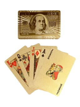 Карты игральные пластиковые «100 долларов», 54 шт., 30 мкм, 8.5×4.5 см, в шкатулке