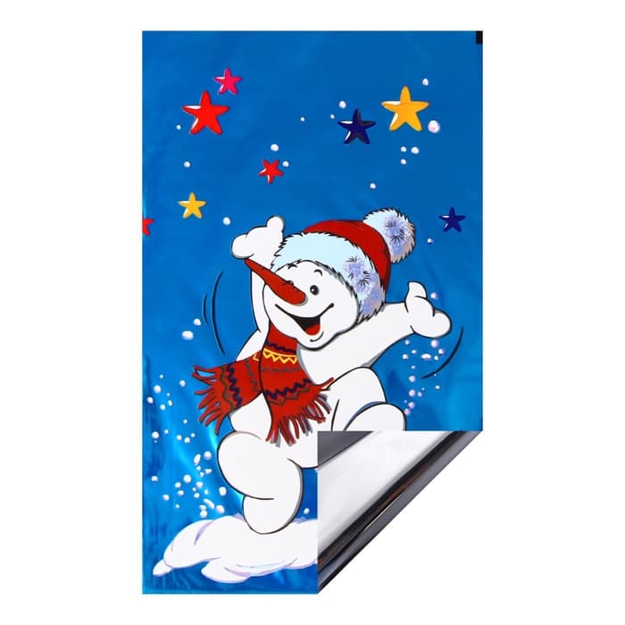 Пакет подарочный «Снеговик» 25×40 см, цветной металлизированный рисунок